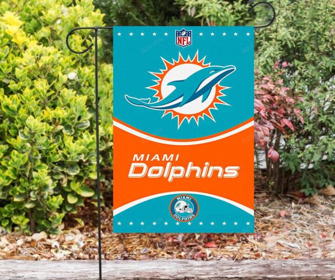 Miami Dolphins Logo 13 Double Sided Printing Garden Flag – House Flag Home Decor Gift – House Flag Home Decor Gift