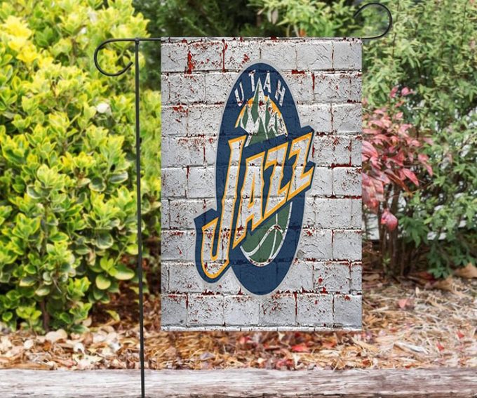 Utah Jazz Emblem v12 Double Sided Printing Garden Flag – House Flag Home Decor Gift – House Flag Home Decor Gift