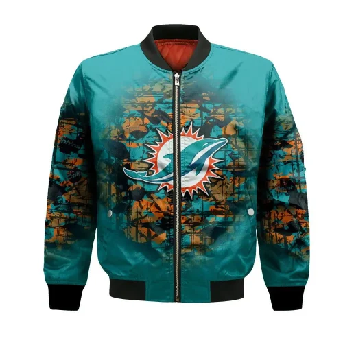 Miami Dolphins Bomber Jacket 3D Printed Sport Style Keep Go on