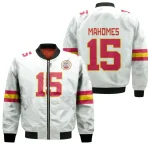 Mahomes Kansas City Chiefs Pattern Bomber Jacket – White