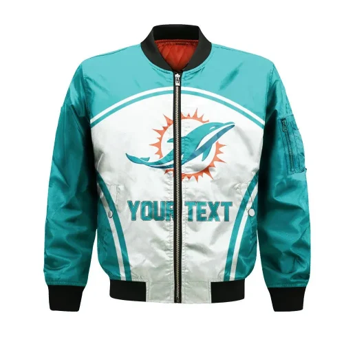 Miami Dolphins Bomber Jacket 3D Printed Abstract Pattern Sport