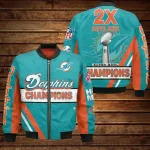 Miami Dolphins 2X Super Bowl Champions Design Bomber Jacket