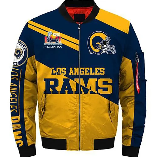 Los Angeles Rams Traditional Football Pattern Bomber Jacket