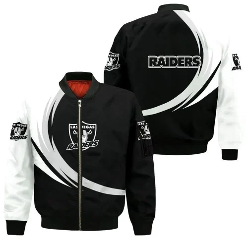 Las Vegas Raiders Darren Waller Pattern Bomber Jacket – Black