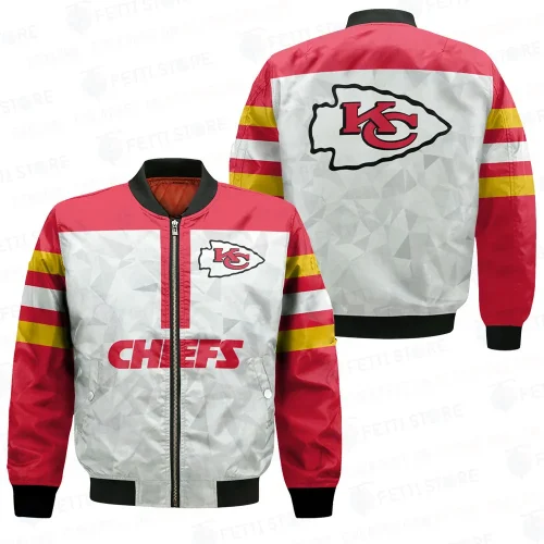 Kansas City Chiefs Pattern Bomber Jacket – Black And Red