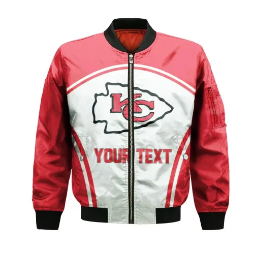 Kansas City Chiefs Bomber Jacket 3D Printed Grunge Polynesian Tattoo