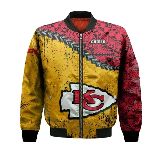 Kansas City Chiefs Bomber Jacket 3D Printed Custom Text And Number Curve Style Sport