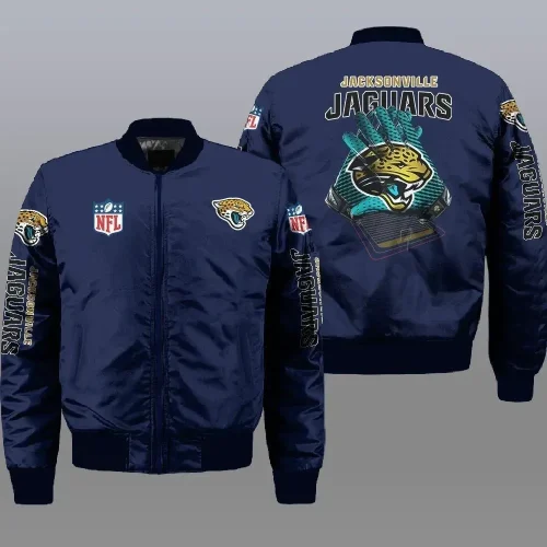 Jacksonville Jaguars Pattern Bomber Jacket – Navy Blue