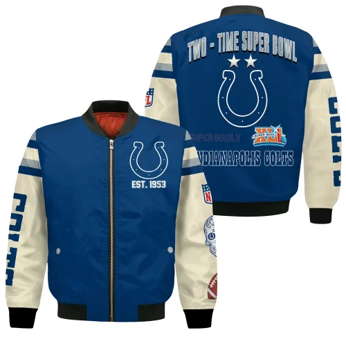 Indianapolis Colts 2X Champions Design Bomber Jacket SFAT V3