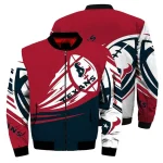 Houston Texans Ultra-Ball Pattern Bomber Jacket – Navy Red