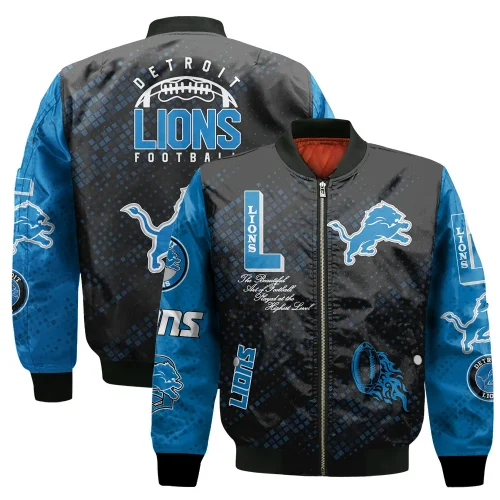 Detroit Lions National Football League Pattern Bomber Jacket V13