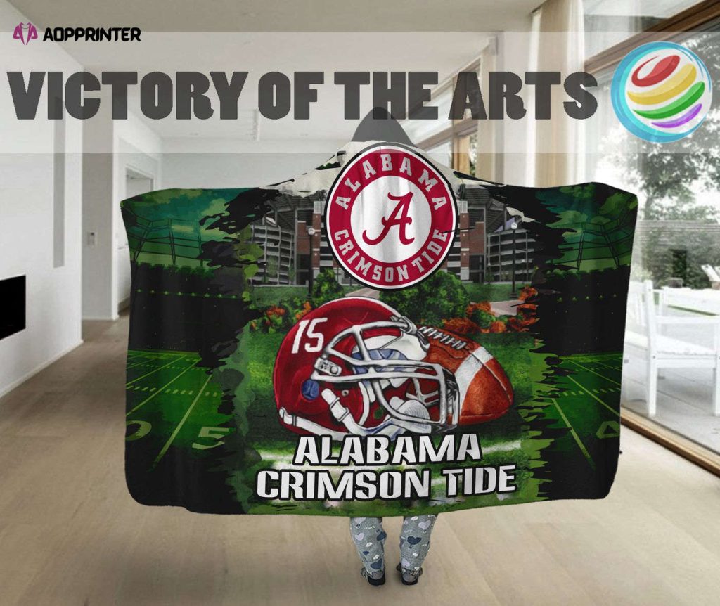 Alabama Crimson Tide Home Gift: Men Women s Full Printing Hooded Blanket – Engaging Fan Gift!