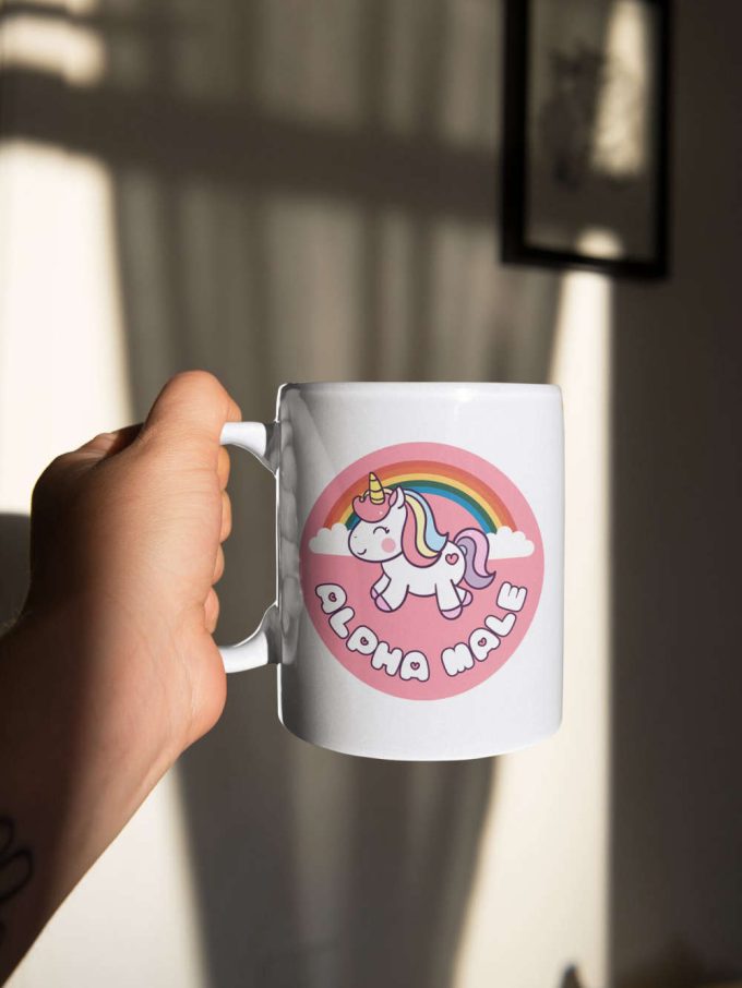 Alpha Male Mug Funny Meme Unicorn Gift Prank Fathers Day Gift Funny Coffee Mug Gift For Him Meme Gift White 11″ Mug Gift Birthday Gift