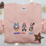 Disney Embroidered Shirt: America Daisy Duck Goofy Pluto – Perfect National Day Gift