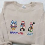 Disney Embroidered Shirt: America Daisy Duck Goofy Pluto – Perfect National Day Gift