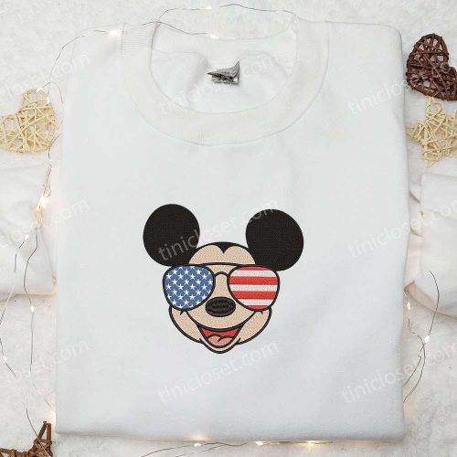 America Glasses x Mickey Embroidered Shirt: Best Patriotic Disney Shirt