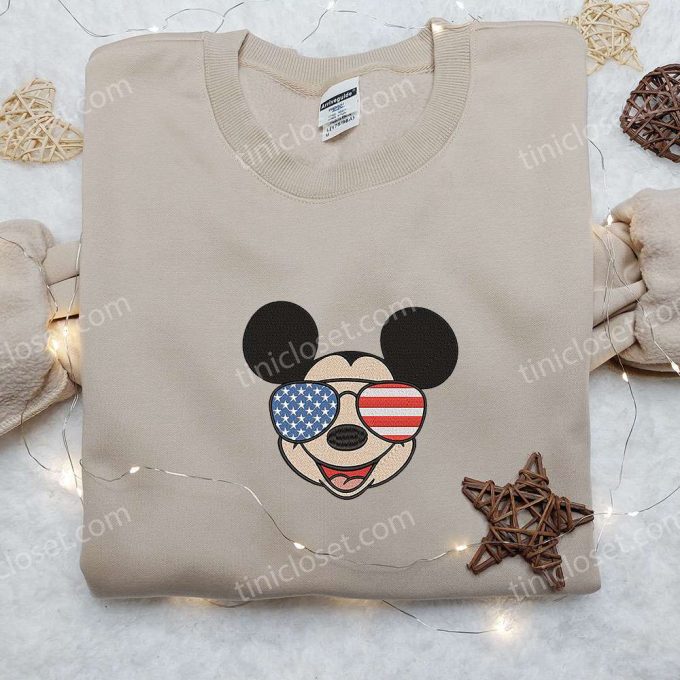 America Glasses x Mickey Embroidered Shirt: Best Patriotic Disney Shirt