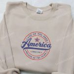 America Land of the Free Since 1776 Shirt – Best Patriotic Embroidered Shirts & National Day Gifts