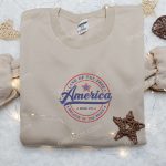 America Land of the Free Since 1776 Shirt – Best Patriotic Embroidered Shirts & National Day Gifts