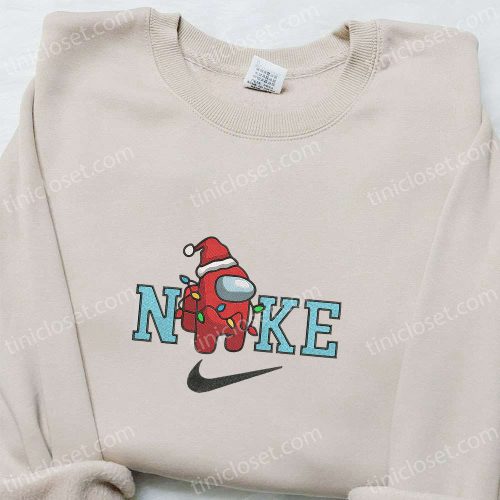 Christmas x Nike Embroidered Sweatshirt: Among Us Game Shirt Best Gift Idea