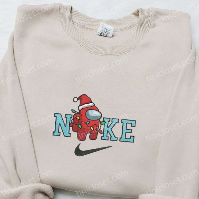 Christmas x Nike Embroidered Sweatshirt: Among Us Game Shirt Best Gift Idea