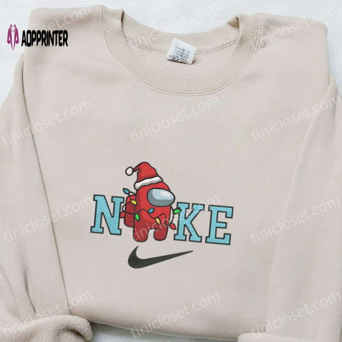 Christmas x Nike Embroidered Sweatshirt: Among Us Game Shirt Best Gift Idea