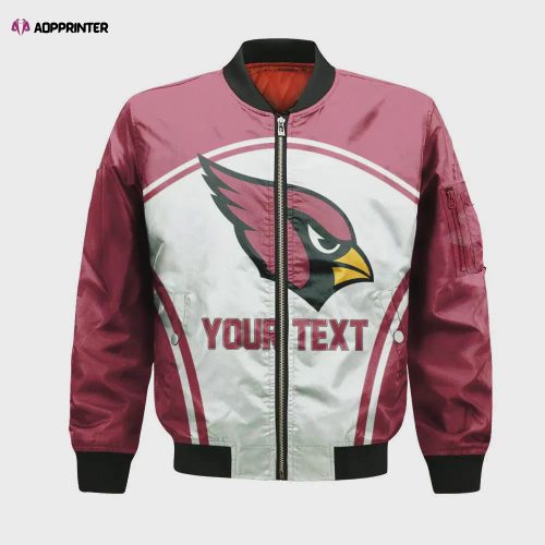 Arizona Cardinals Bomber Jacket 3D Printed Logo Pattern In Team Colours