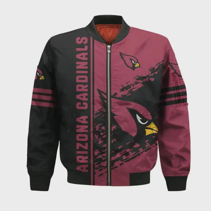 Arizona Cardinals Bomber Jacket 3D Printed Logo Pattern In Team Colours