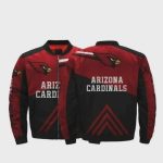 Arizona Cardinals Pattern Bomber Jacket – Black And Red