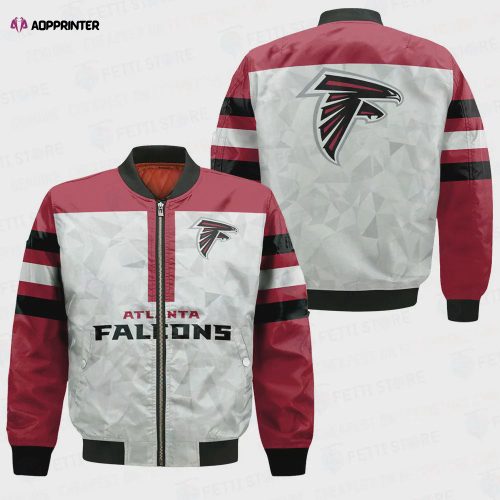 Atlanta Falcons Team Logo Pattern Bomber Jacket – Red And Black