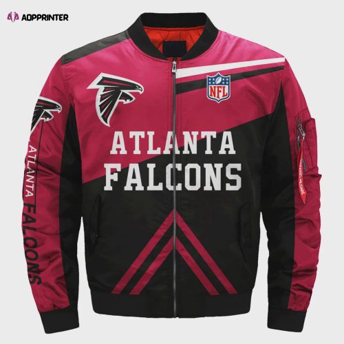 Atlanta Falcons Team Logo Bomber Jacket – Red And Black