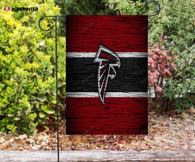 Atlanta Falcons Wood Texture Double Sided Printing Garden Flag – House Flag Home Decor Gift – House Flag Home Decor Gift