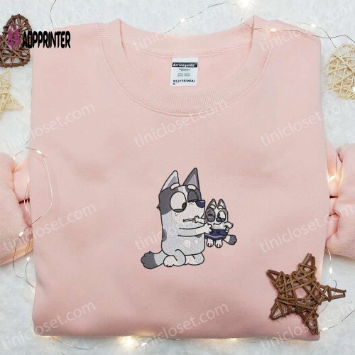 Aunt Trixie & Muffin Embroidered Shirt Bluey Cartoon Hoodie – Perfect Mother s Day Gift