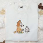 Unique Aunty Brandy & Pom Pom Embroidered Shirt Bluey Cartoon Hoodie – Best Family Gift Idea