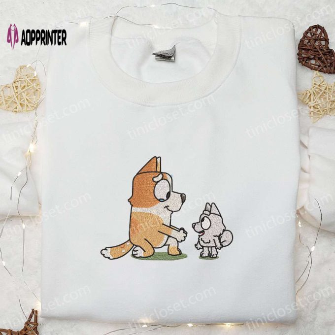 Unique Aunty Brandy & Pom Pom Embroidered Shirt Bluey Cartoon Hoodie – Best Family Gift Idea