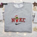 Baby Grinch Santa x Nike Embroidered Sweatshirt – Festive Movie Christmas Shirt Perfect Gift Idea