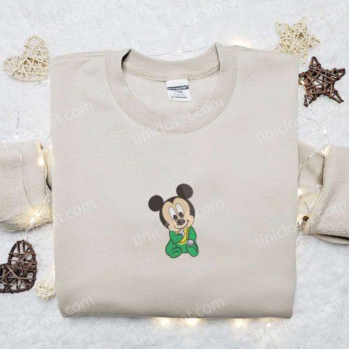 Adorable Baby Mickey Mouse Embroidered Shirt & Disney Characters Hoodie – Perfect Gift Idea