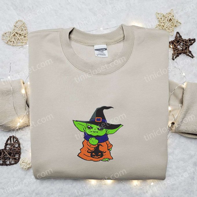 Baby Yoda Embroidered Sweatshirt Movie Hoodie Halloween Shirt – Cute & Cozy Apparel