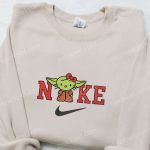 Baby Yoda Hello Kitty Christmas x Nike Embroidered Sweatshirt: Cartoon Christmas Shirt Best Gift Idea