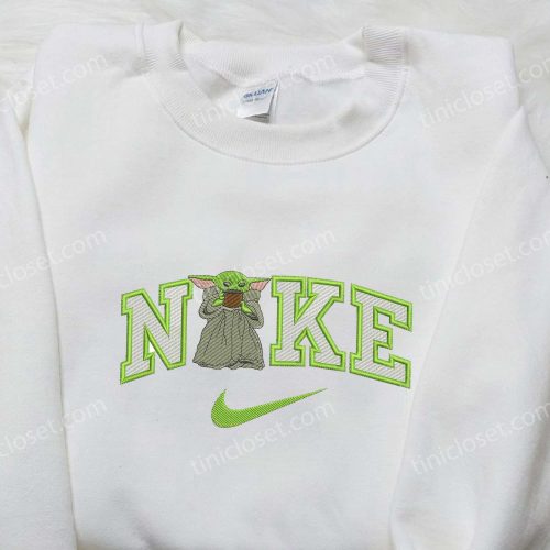 Baby Yoda x Nike Embroidered Shirt – Star Wars Cartoon Design Shop Now