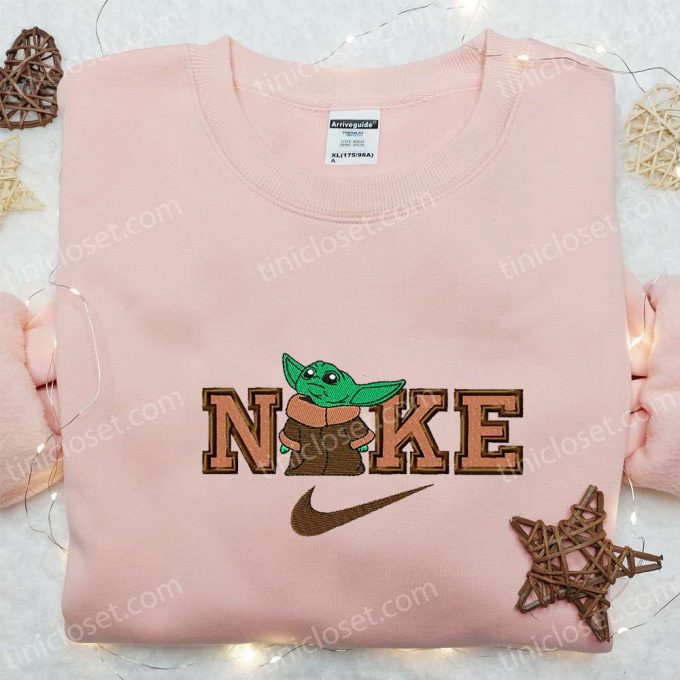 Baby Yoda x Nike Movie Embroidered Tshirt – Nike Inspired Shirt Perfect Family Gift