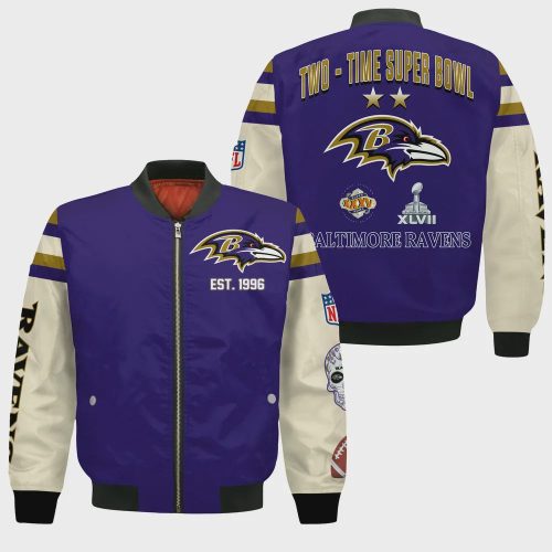 Baltimore Ravens 2X Champions Design Bomber Jacket SFAT V3