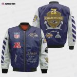 Baltimore Ravens 2X Champions Design Bomber Jacket V1