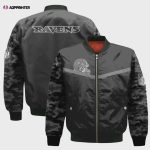 Baltimore Ravens Black RFLCTV Chevron NFL 2024 Unisex Bomber Jacket V9