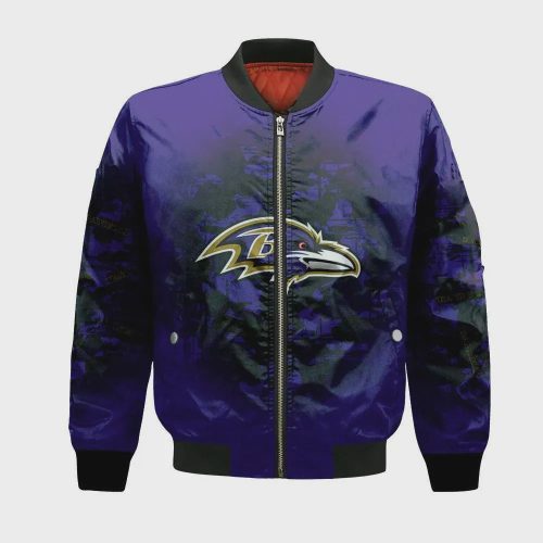 Baltimore Ravens Bomber Jacket 3D Printed Camouflage Vintage