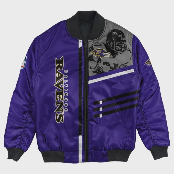 Baltimore Ravens Bomber Jacket 3D Printed Personalized Football For Fan