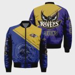 Baltimore Ravens Eagle Pattern Bomber Jacket – Purple And Yellow