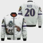 Baltimore Ravens Ed Reed Pattern Bomber Jacket – White