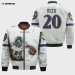 Baltimore Ravens Ed Reed Pattern Bomber Jacket – White