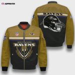 Baltimore Ravens Traditional Football Pattern Bomber Jacket